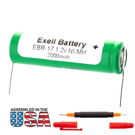 Exell Battery Razor Battery For Braun 155 2505 5415 5564 Razors EBR-17